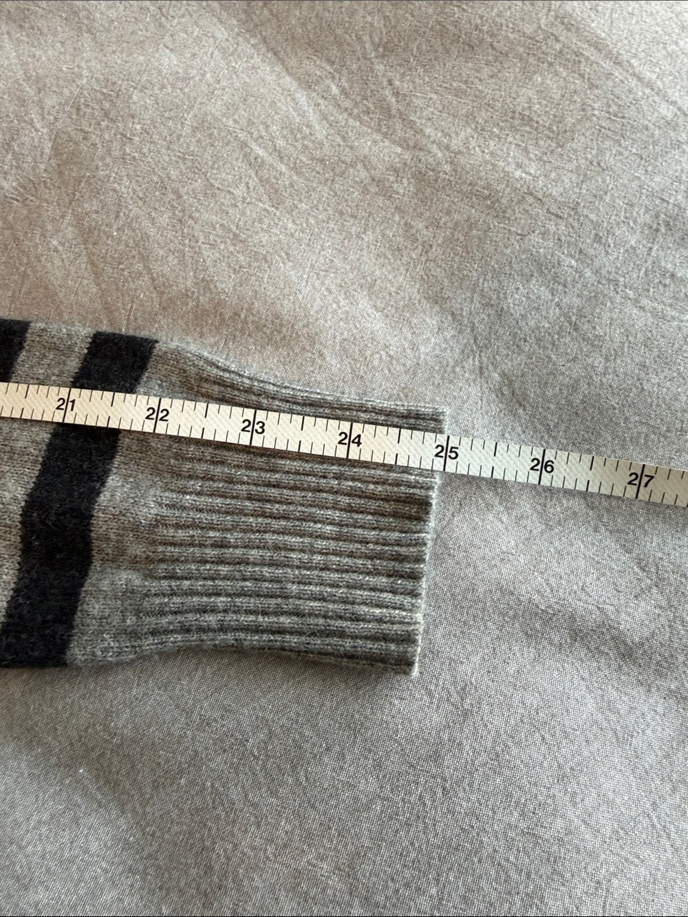 J. Crew Wool Gray and Charcoal Striped Crewneck Sweater - Picture 7 of 7